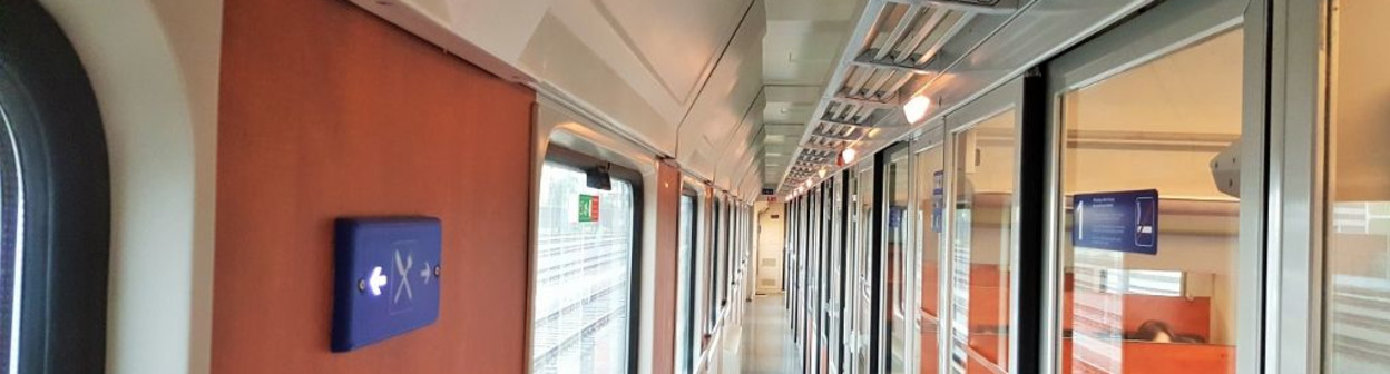 Corridor in 1st class compartment coach