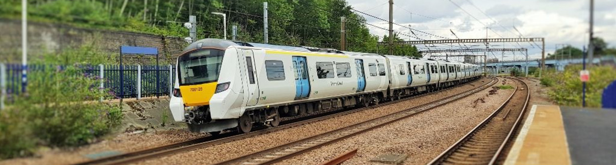 A Thameslink 700 train on the Cambridge - Brighton route