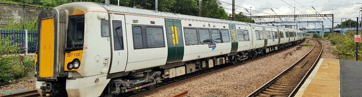 An Electrostar train operated by Great Northern heads to London