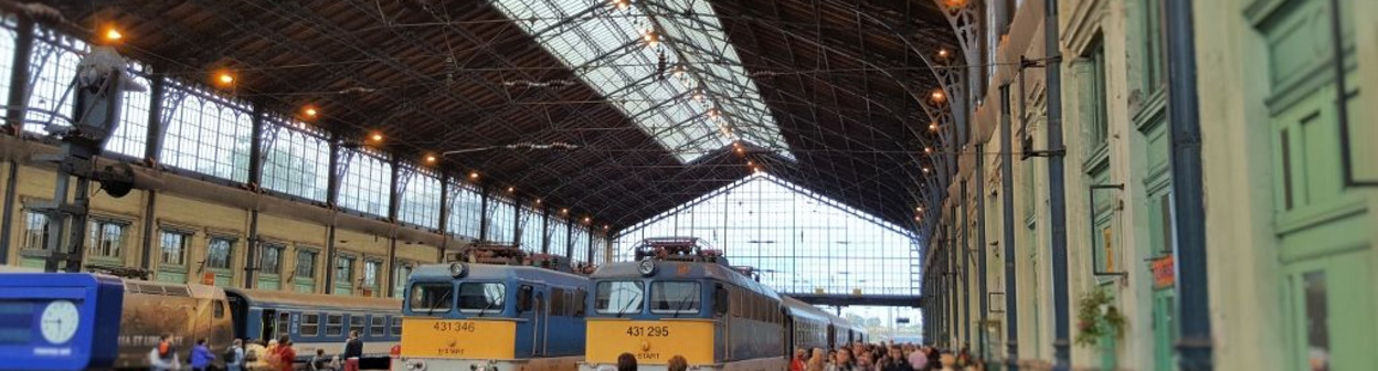 Arriving by train at Budapest-Nyugati station 