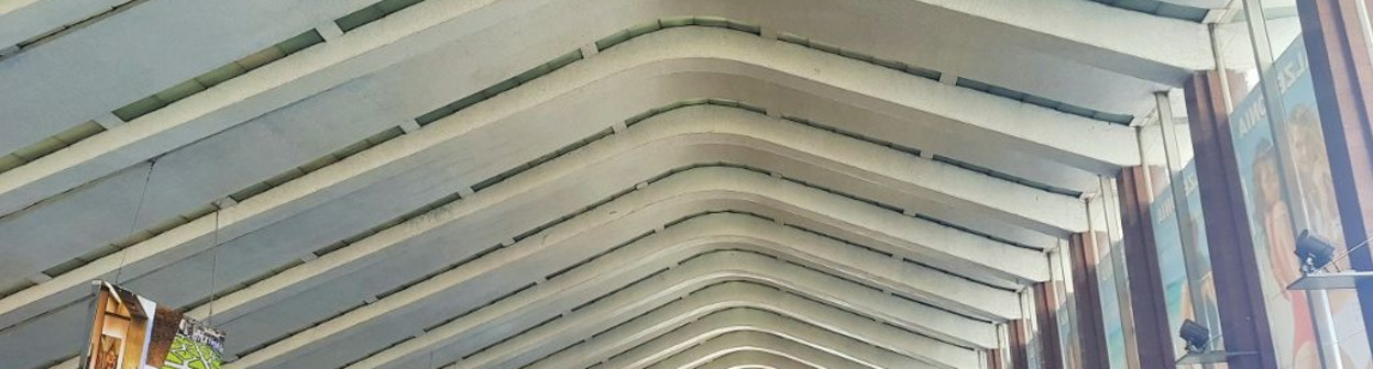 The stunning roof over the front hall at Roma Termini