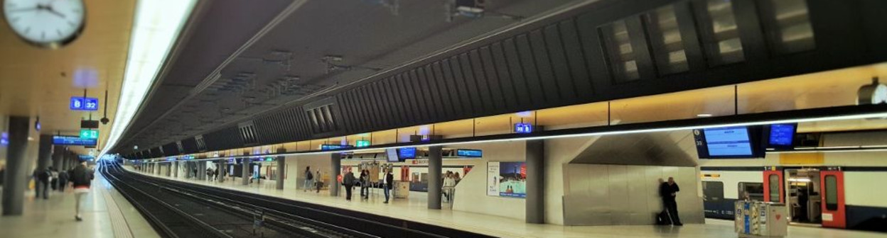 The new lower level platforms/gleis 31 – 34 at Zurich HB train station