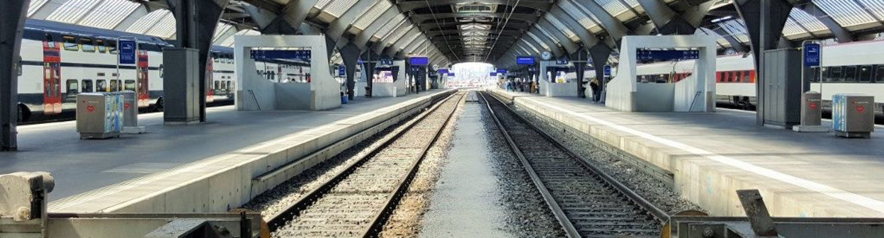 The gleis/plaforms in the main central station in Zurich