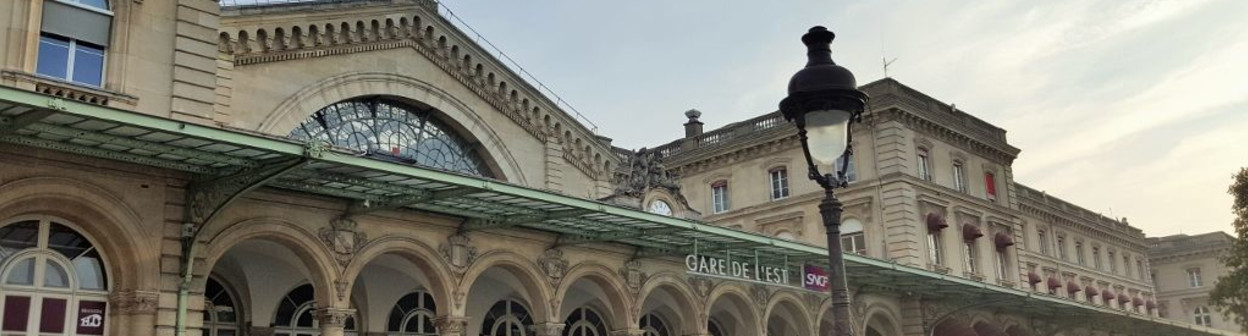 The beautiful exterior of the Gare de l'Est in Paris