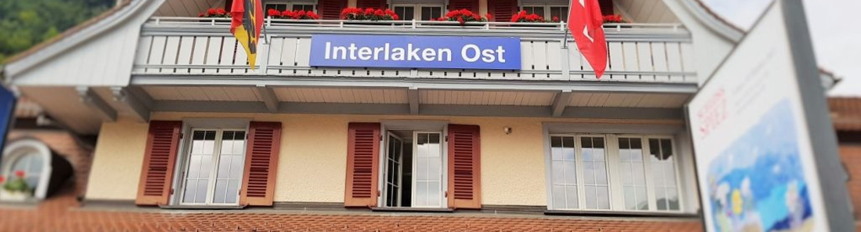 The entrance to the ticket office at Interlaken Ost