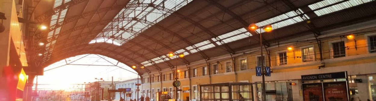 Avignon Centre station at sunset taken on voie C