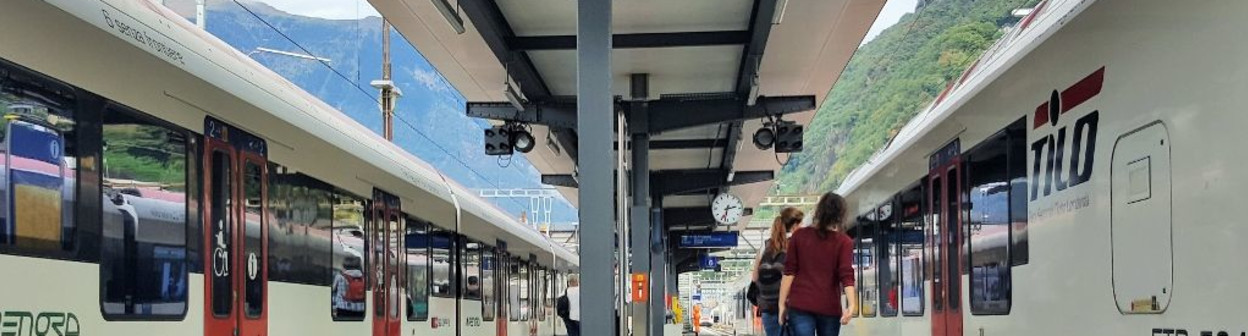 Changing trains at Bellinzona station