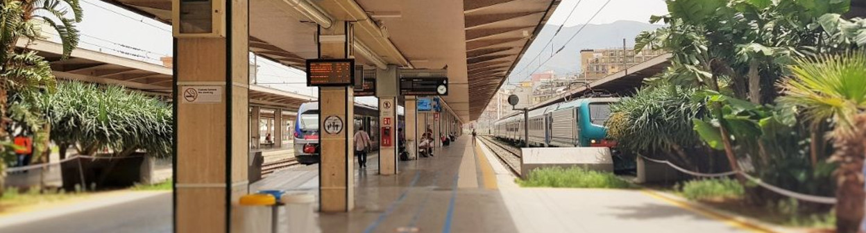 This open air concourse at Palermo Centrale links the trains to the main building