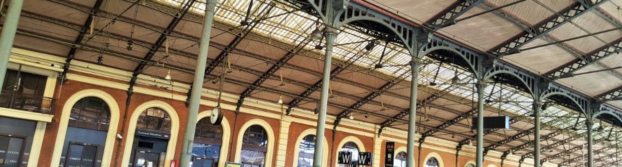 The voie/platforms under the roof at Toulouse Matabiau