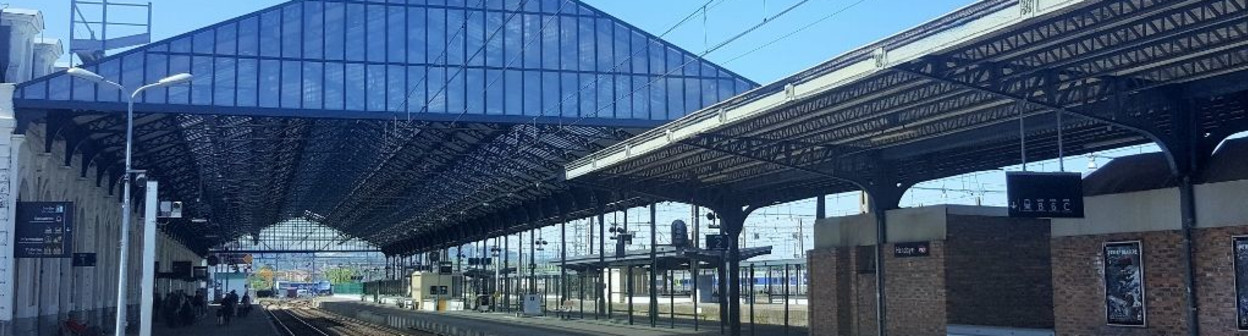 The TGVs to Paris usually depart from this voie attached to the main station building