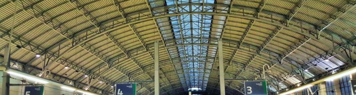 A general view of the vias (platforms) at Bilbao-Abando - the Cercanias trains depart from those on the right