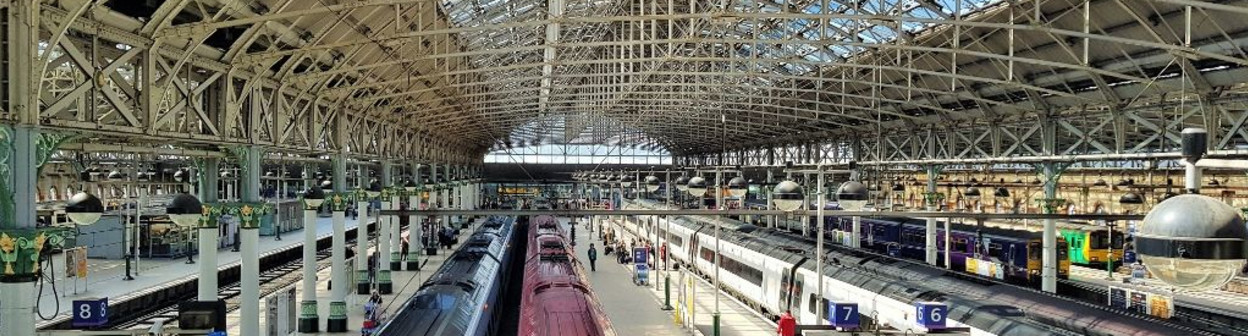 This glass roof spans platforms 1 - 12 at Piccadilly station