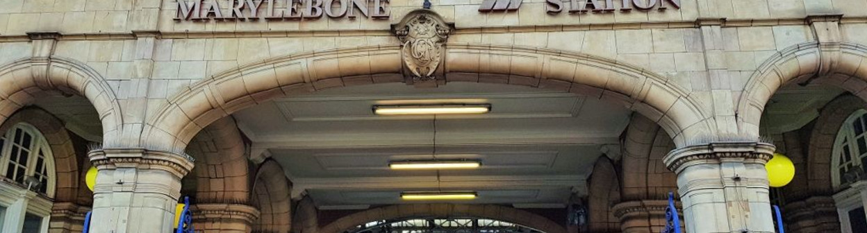 The main street entrance to Marylebone station