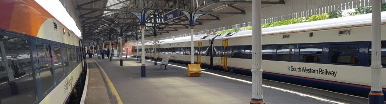 The platforms at Salisbury station have their original Victorian glass canopies