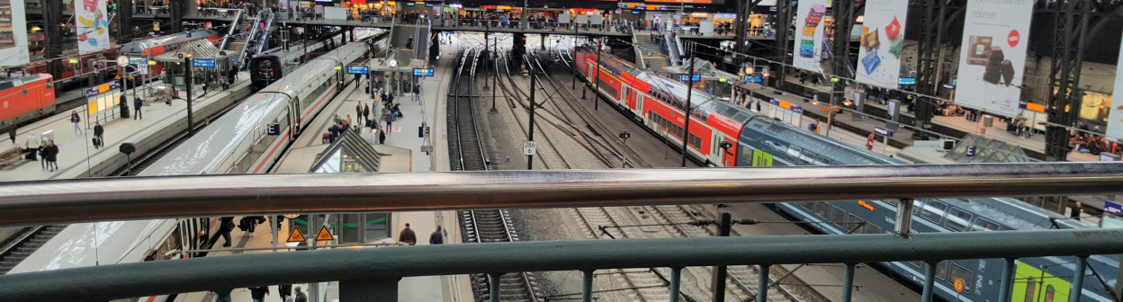 Looking over Hamburg Hbf from its observation deck