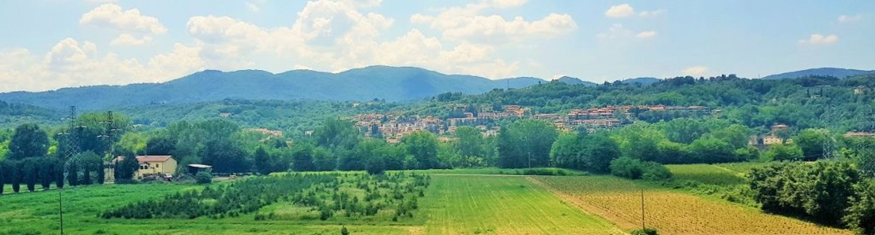 Racing through Tuscany as the train heads south from Florence