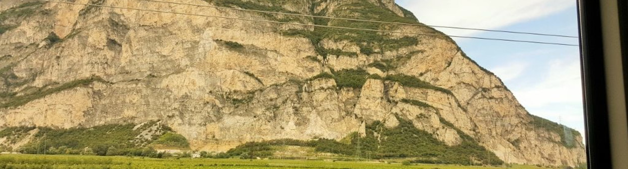 The mountains which can be seen on either side of the valley north of Trento