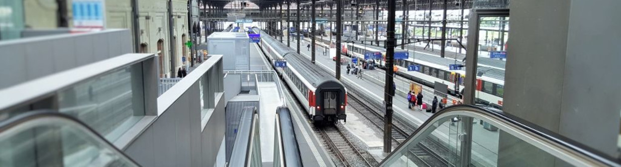 Basel SBB station has easy access to and from the trains