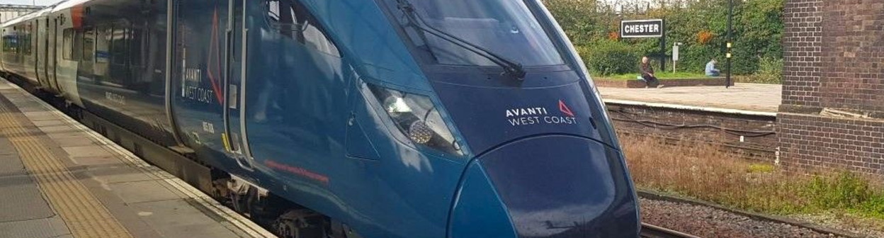 An Evero train operated by Avanti West Coast arrives in Chester