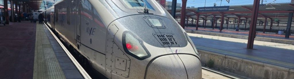 A Talgo AVRIL train at Madrid Chamartin