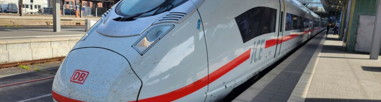 An ICE 3neo train heading to Brussels from Frankfurt