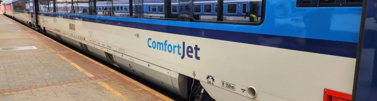 A Comfort Jet train at the main station in Prague
