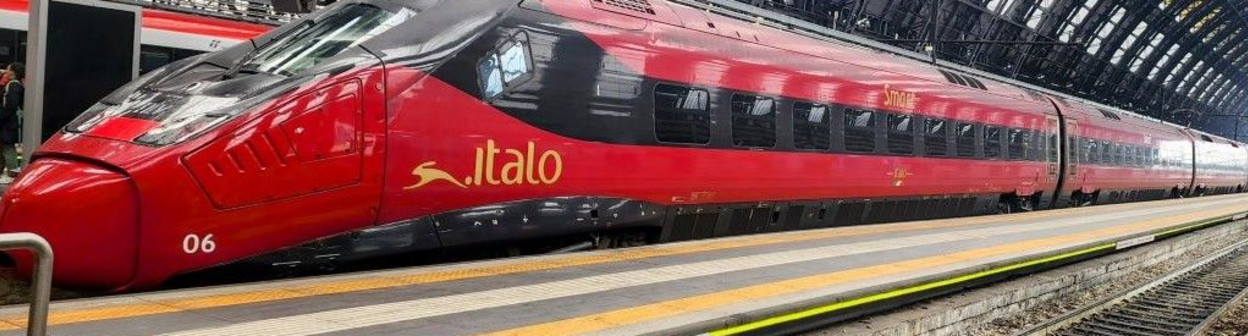 An Italo train has arrived at Milano Centrale