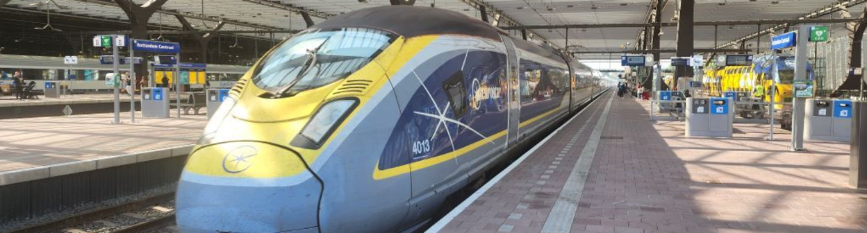 A  London to Amsterdam train departs from Rotterdam