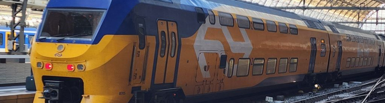 A double deck InterCity train operated by NS in the Netherlands