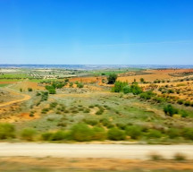 A typical distant view over the central Spanish plains from an AVE between Barcelona and Madrid