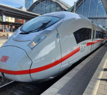 An ICE 3neo train heading to Brussels from Frankfurt