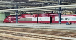 Exterior of a refurbished Thalys train - note the red doors