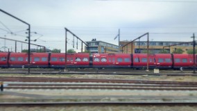 Exterior view of an S-Tog train