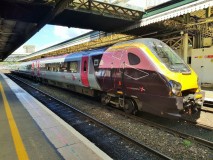 A 4 coach version of a CrossCountry Vogager train has arrived in Exeter...