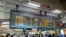 These large departure boards can be found inside both main entrances 