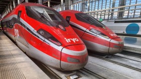 iryo trains await departure from Madrid Atocha