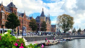Looking towards Amsterdam Centraal station