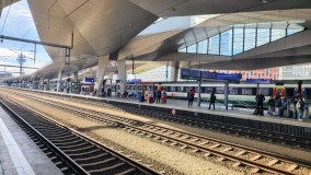 Waiting for a train at Wien Hbf
