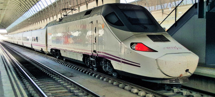 An Alvia train departs for Cadiz from Seville