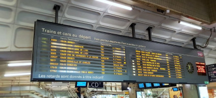The main departure screen at Lyon-Part Dieu