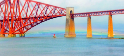 Rainbows can't always be seen under the magnificent Forth Railway Bridge