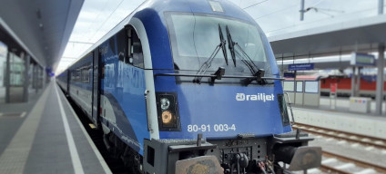 A Railjet train operated by the Czech national rail operator, CD