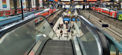 A view from one of the newly renovated escalators at Hamburg Hbf