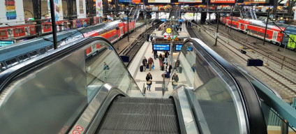 A view from one of the newly renovated escalators at Hamburg Hbf