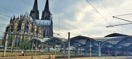 ICE and Thalys trains await departure from Koln/Cologne