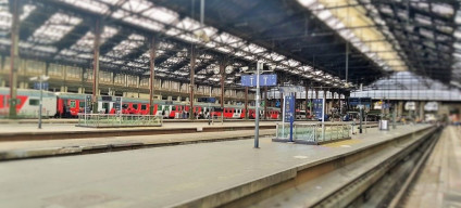 At Gare De Lyon these steps lead down to Hall 3 from voies/platforms A – N