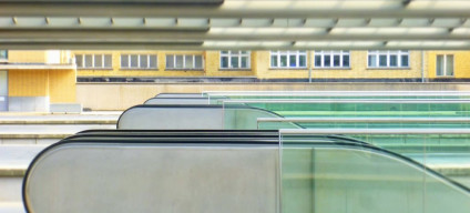 The platforms at Brugge station