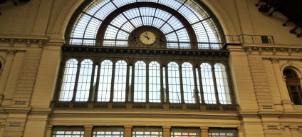 One of the stunning windows at Budapest-Keleti