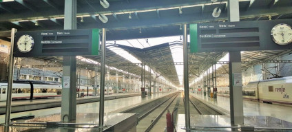 A view of the vias (platforms) in the main station at Malaga Maria Zambrano