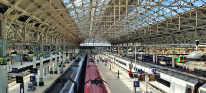 This glass roof spans platforms 1 - 12 at Piccadilly station
